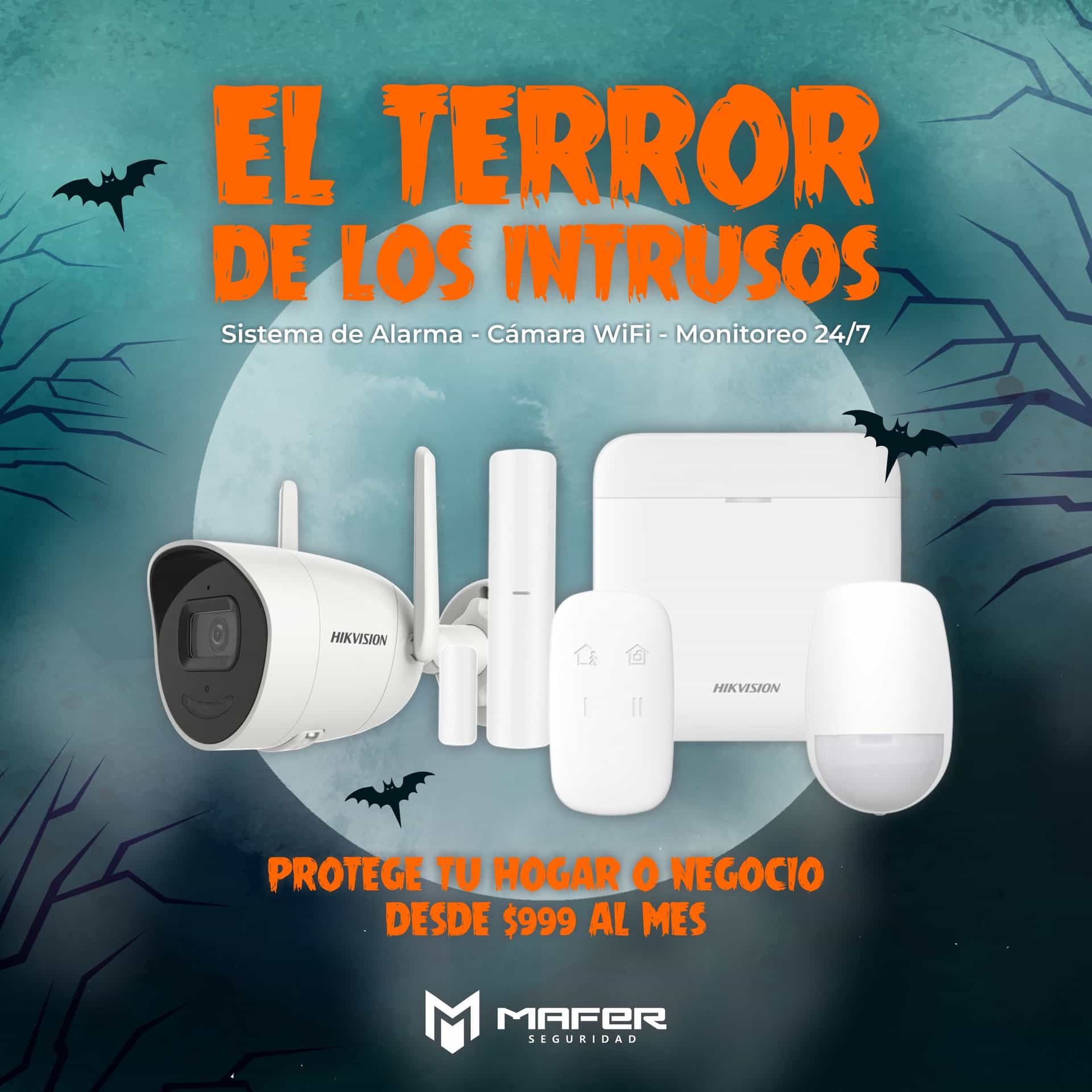 Sistema de Alarma + Cámara Wifi + Monitoreo 24/7